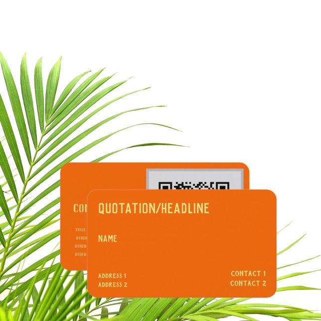 Carte De Visite néon orange - code QR - (Créateur téléchargé)