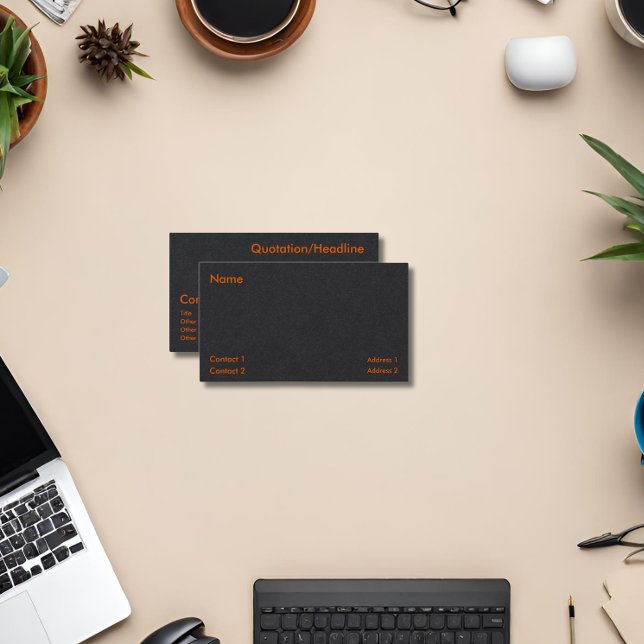 carte de visite néon orange et noir (Créateur téléchargé)