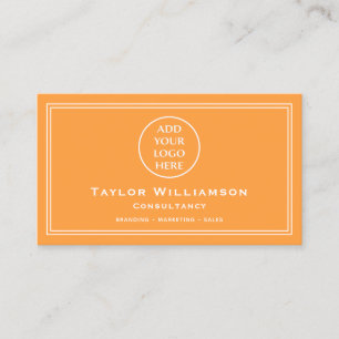 Carte De Visite Neon Orange White Entreprise Logo d'entreprise