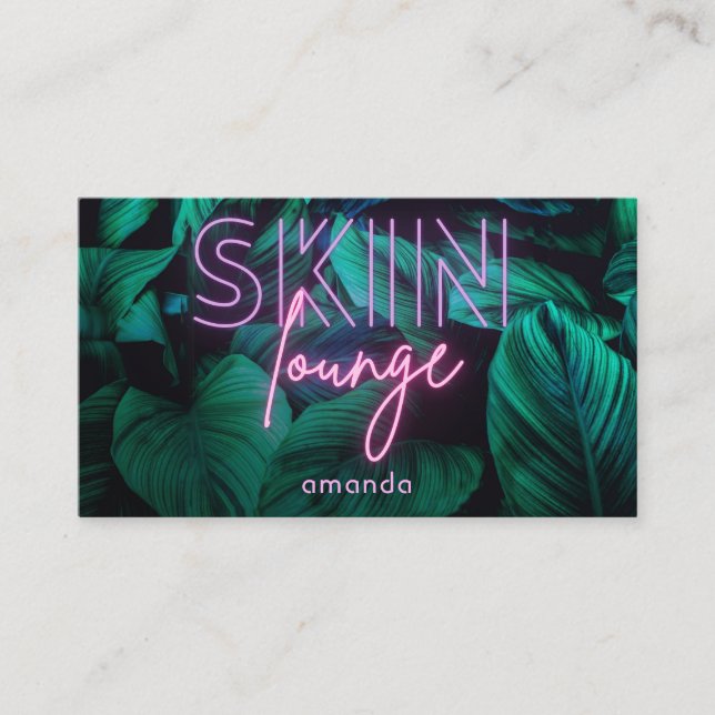 Carte De Visite Neon Pink Skin Lounge Code QR (Devant)