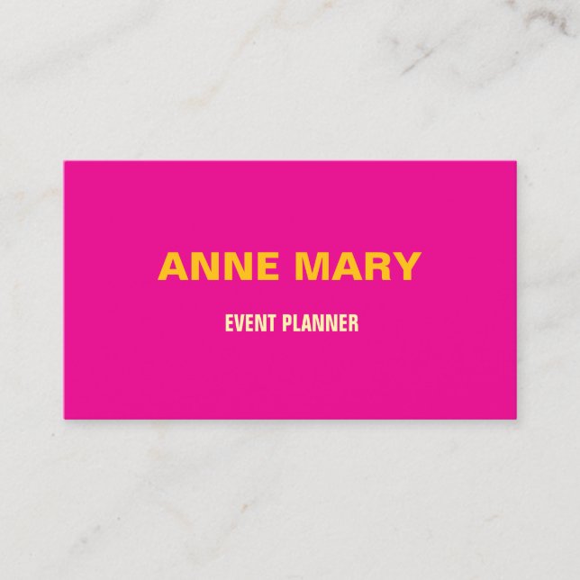 Carte De Visite Neon Pink Yellow Orange Professional Gestionnaire  (Devant)