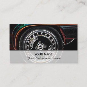 Carte De Visite Neon pop-art pour les experts du réglage des voitu