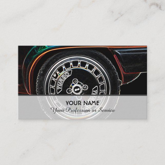 Carte De Visite Neon pop-art pour les experts du réglage des voitu (Devant)