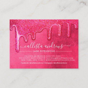 Carte De Visite Neon Rose épais Parties scintillant Lashes