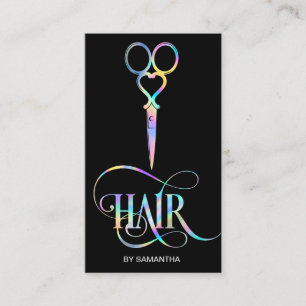 Carte De Visite Neon Unicorn Holographe coiffeuse