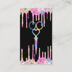 Carte De Visite Neon Unicorn Holographe coiffeuse