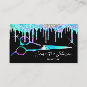 Carte De Visite Neon Unicorn Holostyliste coiffeur B