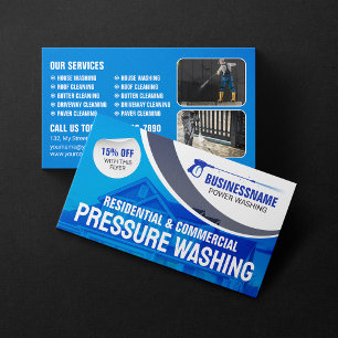 Carte De Visite Nettoyage à haute pression Blue Power Lavage de ma