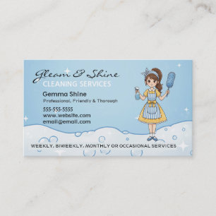 Carte De Visite Nettoyage de cartons bleus Lady House Service de n