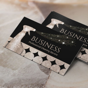 Carte De Visite Nettoyage de la maison Cercles géométriques or dom