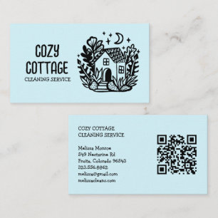Carte De Visite Nettoyage de la maison Cute Cottage Art personnali