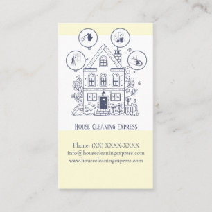 Carte De Visite Nettoyage de la maison Services à domicile Charme