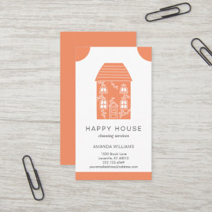Carte De Visite Nettoyage de la maison Services à domicile Charme