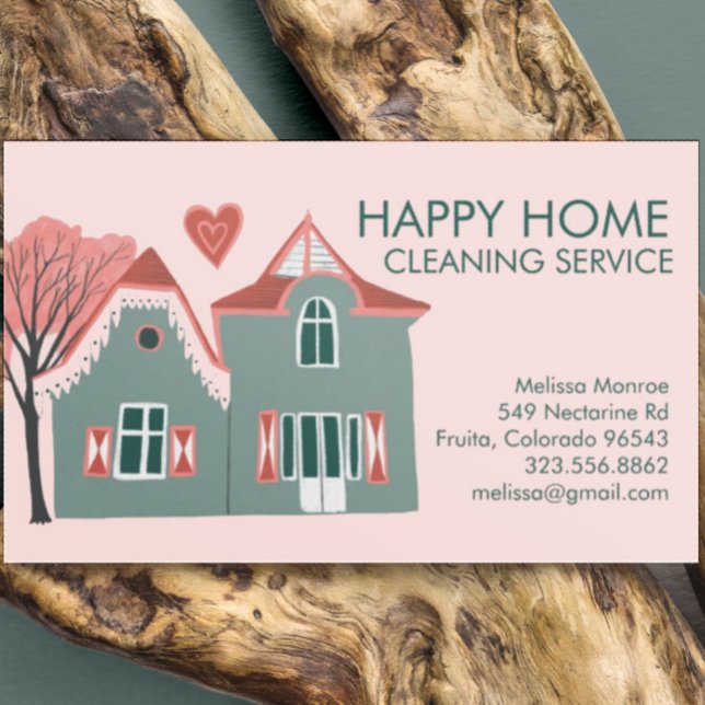 Carte De Visite Nettoyage de la maison Services à la maison Charme (Créateur téléchargé)