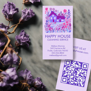 Carte De Visite Nettoyage de la maison Services à la maison Floral