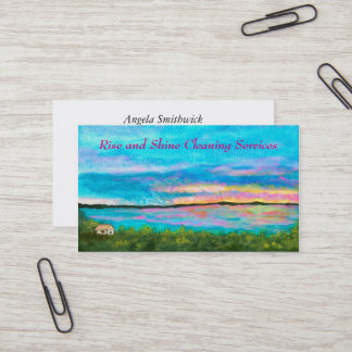 Carte De Visite Nettoyage de lever de soleil de plage de bord de
