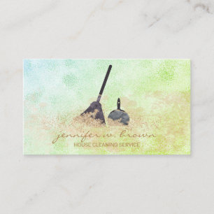 Carte De Visite Nettoyage de maintenance Green Sparkle