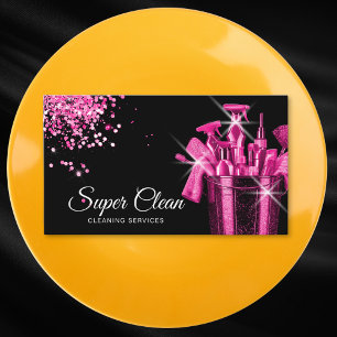 Carte De Visite Nettoyage de maison commerciale rose Fille