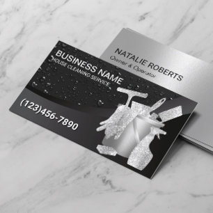 Carte De Visite Nettoyage de maison professionnel gouttes d'eau no