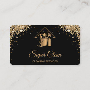 Carte De Visite Nettoyage de maison professionnel Paillettes Rose
