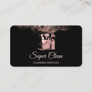 Carte De Visite Nettoyage de maison professionnel Paillettes Rose