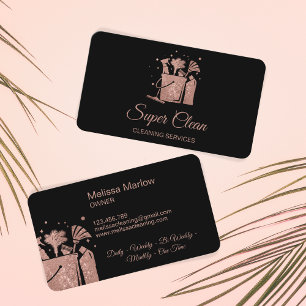 Carte De Visite Nettoyage de maison professionnel Rose Gold Glitte