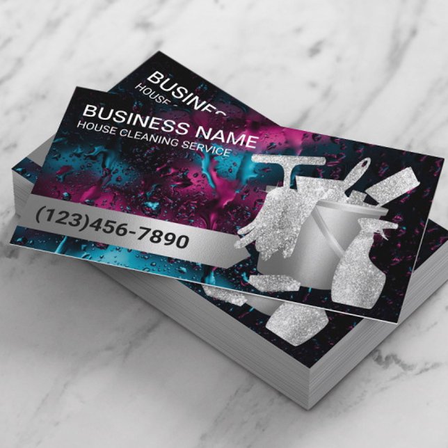 Carte De Visite Nettoyage de maison professionnelle Fenêtre Rainy  (Créateur téléchargé)