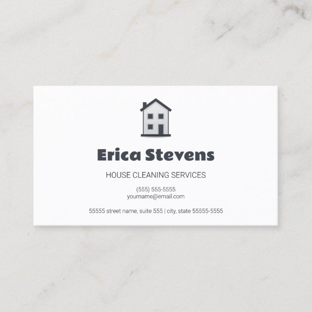 Carte De Visite Nettoyage de Maison Simple (Devant)