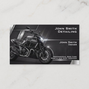Carte De Visite Nettoyage de moto noir Détails de réparation