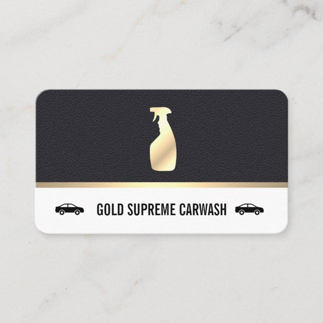 Carte De Visite Nettoyage de voiture en cuir Gold Premium (Devant)