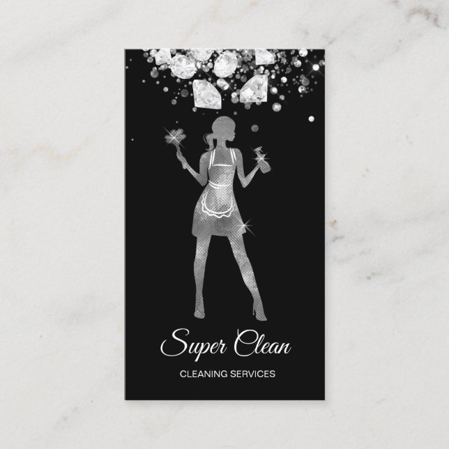 Carte De Visite Nettoyage des domestiques Services de nettoyage pr (Devant)