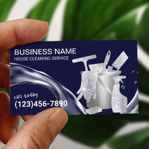 Carte De Visite Nettoyage des maisons Flux d'eau Ménage Marine