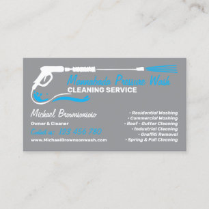 Carte De Visite Nettoyage du nettoyant à lave-pression gris