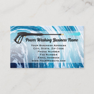 Carte De Visite Nettoyage Haute Pression Lavage Bleu Wave Entrepre