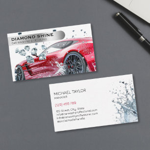 Carte De Visite Nettoyage Lavage de Voiture Professionnel Moderne