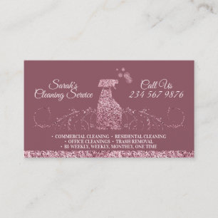 Carte De Visite Nettoyage Maid Janitorial étincelante swing