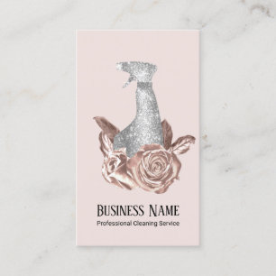 Carte De Visite Nettoyage moderne Rose or Floral Spray nettoyant
