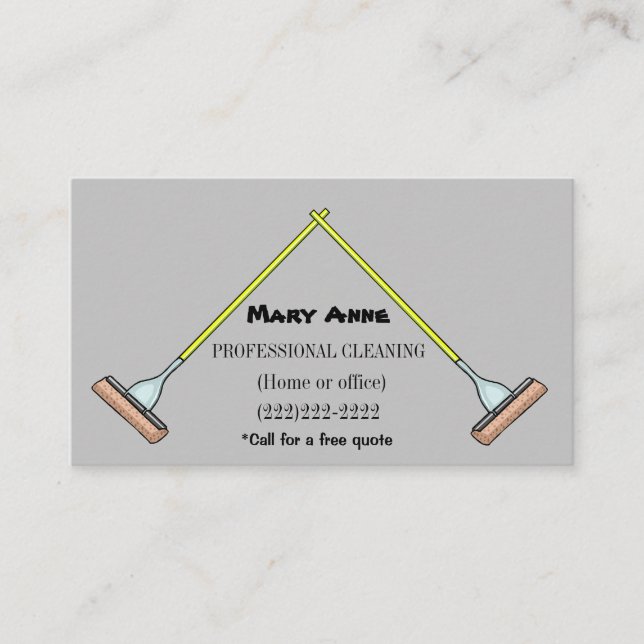 Carte De Visite Nettoyage professionnel Cool Mops Design (Devant)