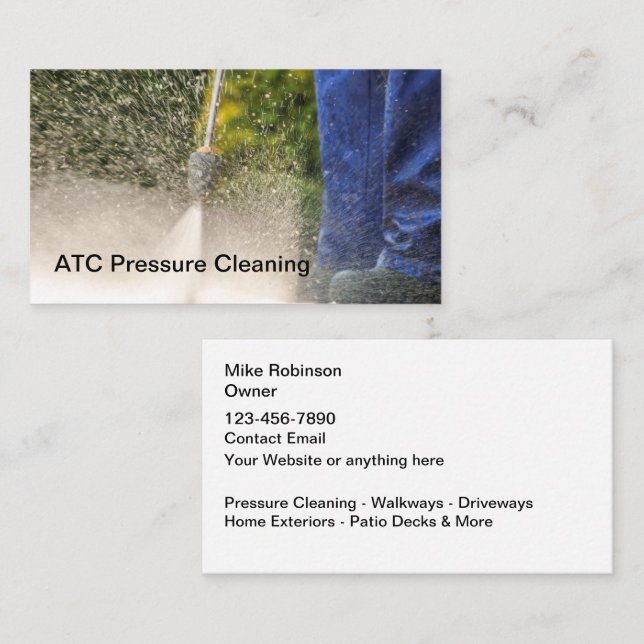 Carte De Visite Nettoyage professionnel sous pression et lavage  (Devant / Derrière)