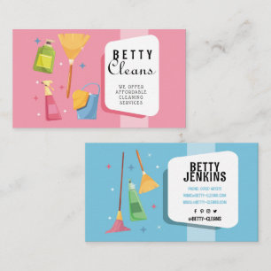 Carte De Visite Nettoyage Rétro Nettoyant Maison de service