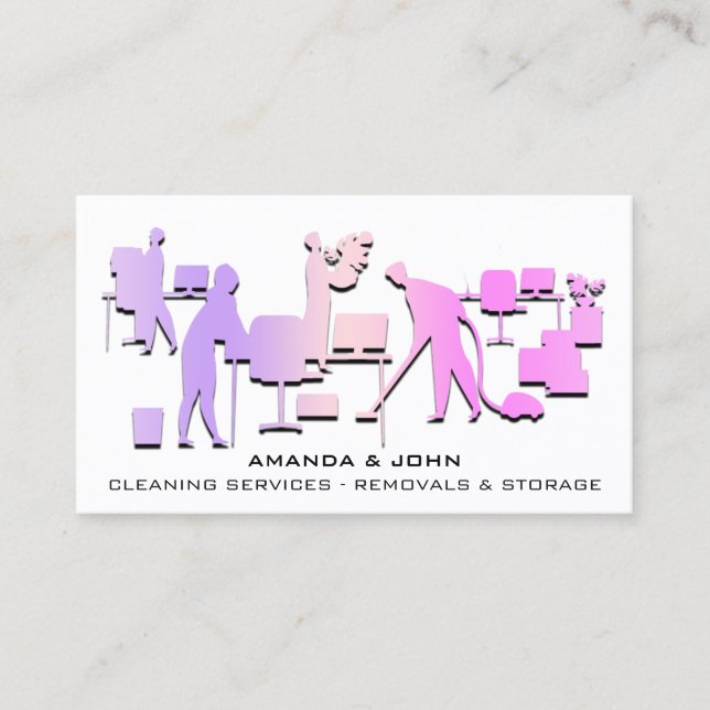 Carte De Visite Nettoyage Services Retraits Stockage Logo personna (Devant)