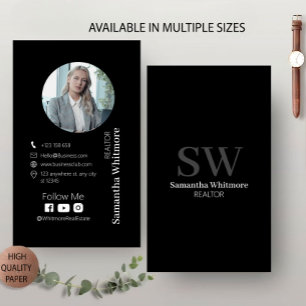 Carte De Visite Nettoyer Black Realtor Professional Immobilier