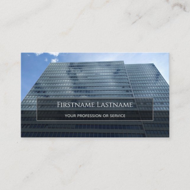 Carte De Visite Nettoyer la façade bureau gratte-ciel rectangles (Devant)