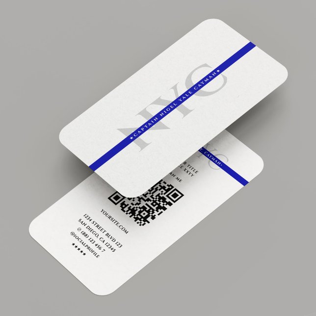 Carte De Visite Nettoyer les initiales de police de la ligne bleue (Clean Minimal Blue Line Law Police Initials Business Card
)