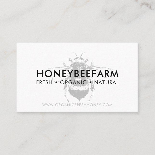 Carte De Visite Nettoyer simple Bumble Bee Apiary Honey (Devant)