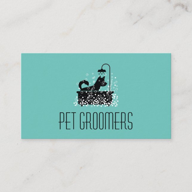 Carte De Visite Nettoyeur de chiens | Groomer | Services animaux (Devant)