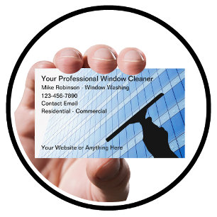 Carte De Visite Nettoyeur de fenêtres professionnel Bureau et Rési