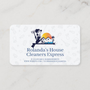 Carte De Visite Nettoyeurs de maison Services à domicile Entre
