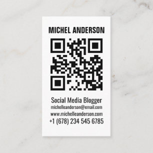 Carte De Visite Nettoyez le code vertical blanc simple de qr