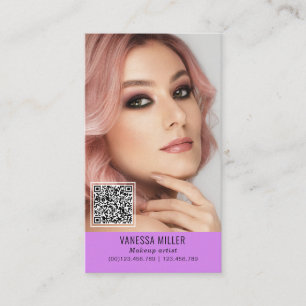 Carte De Visite Networking QR code maquillage artiste verticale ph